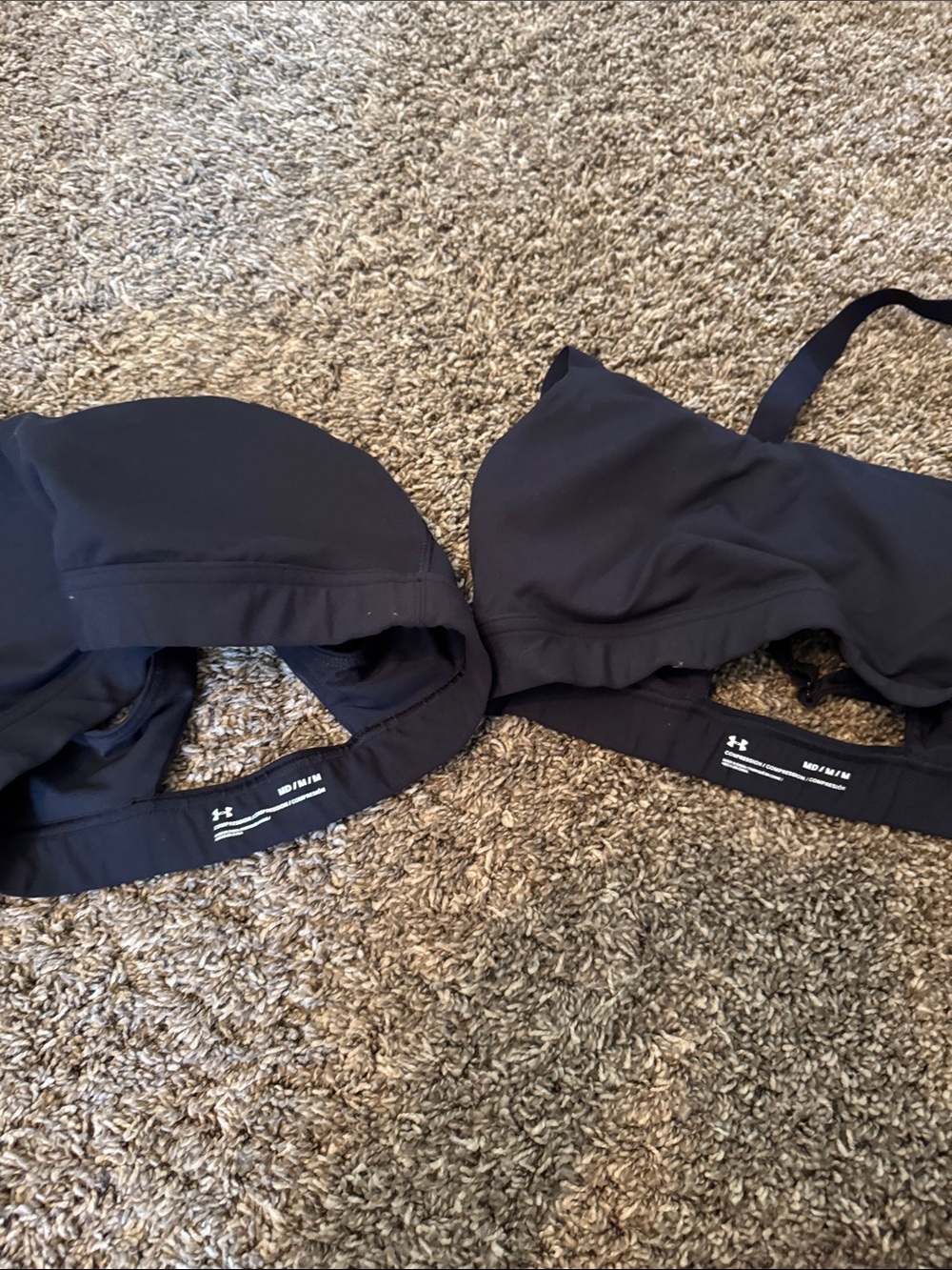 Under Armour Black Double Pack Sports Bras with Strappy Back - Picture 3 of 3